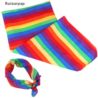 [ruisurpap] 1 pc algodón arco iris bandanas diadema gay orgullo cara máscara cuello bufanda headwear venta caliente