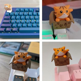 Lindo gato teclado mecánico personalizado teclado de personalidad diseño de dibujos animados eje accesorios de juego artesanal Keycap Anime teclas tapas (7)