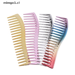 【mimgo1】 Electroplating Hairdresing Haircut Comb Scalp Massage Hair Brush Wide Tooth Comb [CL]