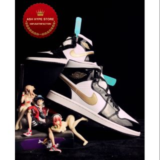 nike air jordan zapatos deportivos [original]100% original nike air jordan 1 mid'patent negro blanco oro'