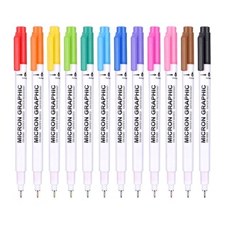 Boo 12 Fluorescent Colors Hook Liner Needle Sketch Marker Waterproof Drawing Pen for Sketching Writing Art Supplies (7)