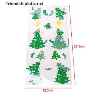 【friendshipletter.cl】 100x Xmas Self-adhesive Cookie Packing Plastic Bags Christmas Cellophane Party .