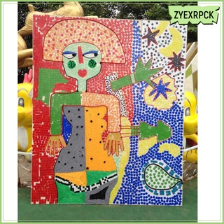 250 Pieces Square Shape Glass Mosaic Tiles Pieces for Kids DIY Art Craft