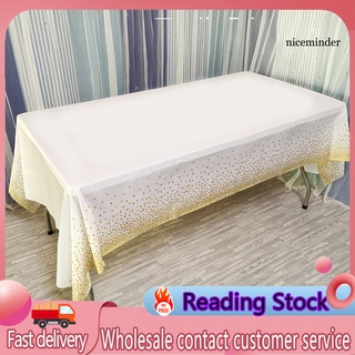 NCJ_Tablecloth Foldable Disposable PE Rectangle Rose Gold Dot Table Cover for Restaurant