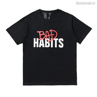vlone letra roja v simple impresión logo blanco negro camiseta hombres mujeres o-cuello manga corta (1)