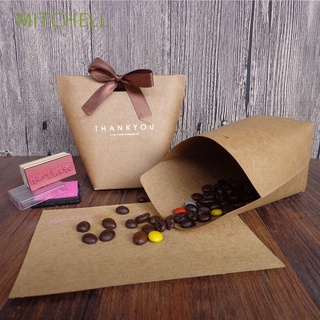 mitchell 5pcs cajas de regalo de papel kraft bolsas de regalo caja de caramelo de boda blanco dragee gracias merci regalo caja de embalaje suministros