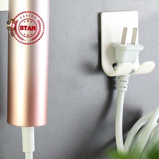 Blanco Power Plug gancho secador de pelo Universal percha sin punzón soporte de pared soporte de montaje G0W7