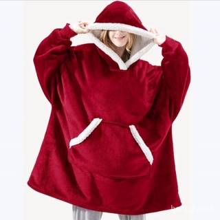 Engrosadahuggle hoodieLazy Pullover polar con capucha TV manta al aire libre a prueba de frío cálido camisón Ti7g (1)