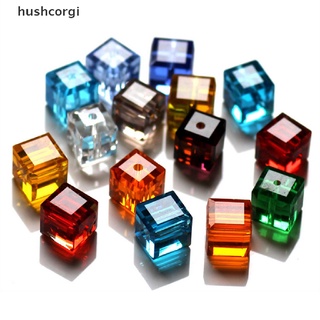 [hushcorgi] 50 cuentas cuadradas de cristal sueltos para hacer joyas de 4-8 mm, 9 colores calientes