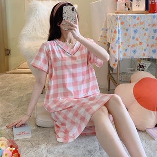 Raya vestido de maternidad pijamas manga corta cuello en V embarazada vestido pijamas suelto delgado Baju Tidur desgaste de enfermería embarazo posparto ropa de las mujeres ropa de dormir ropa de lactancia (4)