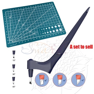 1 juego de herramientas de corte de manualidades, 360 grados, giratorio, cuchillo de utilidad, pluma de corte de papel, cuchillo de talla