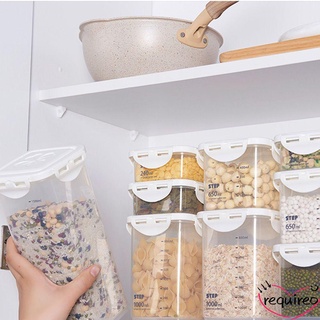 REQUIREO Kitchen Storage Tank Storager Transparent Storage Box Sealed Household for Crisper Grains for Food Cans Container/Multicolor