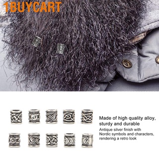 1buycart 10PCS vikingo barba perlas de aleación antiguo nórdico Dreadlock para el pelo DIY pulsera collar (3)