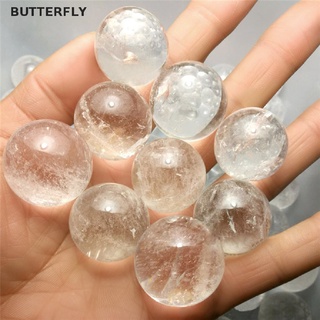 [mariposa] Piedra de cuarzo Natural transparente esfera de cristal fluorita bola de curación de piedras preciosas