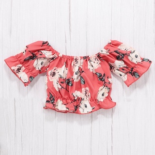 upingri 2 unids/set ropa de bebé estampado floral buen aspecto piel amigable niñas camiseta pantalones cortos traje para verano (3)