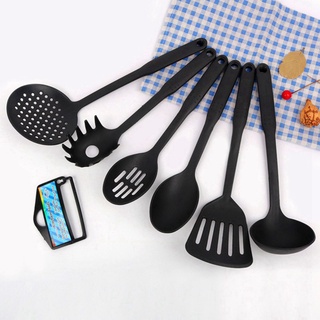 Alguien a usted seis piezas de Nylon utensilios de cocina conjunto antiadherente espátula cuchara conjunto de espátula de cocina cuchara herramienta de cocina (4)