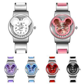 Reloj analógico de cuarzo con diseño de Mickey de dibujos animados Disney para niños niñas