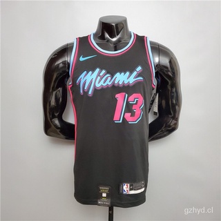 ❤Nba Nba baloncesto Ado #13 Nba negra Miami Heat cuello V negro qoTb