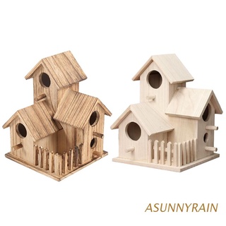 asunnyrain bluebird house - casa de pájaros de madera maciza, resistente a la intemperie, bonito nido para pájaros pequeños