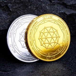 [sweu] 1 pieza qtum moneda recuerdo regalo colección de arte chapado en oro monedas conmemorativas bfd (7)
