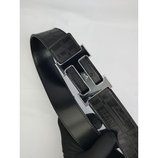 Caja completa - nueva moda 38 mm de ancho Hermes hombres negro cocodrilo cuero con Hermes caja (7)