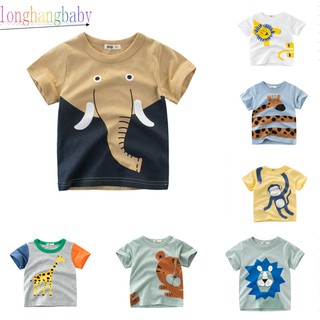 Niños de dibujos animados Tops bebé niños manga corta algodón camiseta de verano camiseta