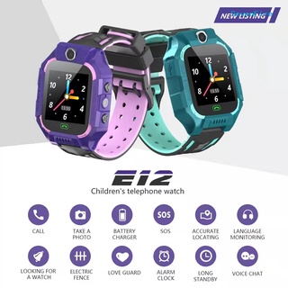 SevenFire E12 SOS GPS Location Touch Screen Phone Call Kids Safety Smart Watch with Light