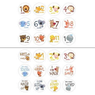 JE 12 Pcs Month Sticker Baby Photography Milestone Memorial Monthly Newborn Kids Commemorative Card Number Photo Props Accessories Gifts