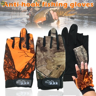 Mjy5 guantes de pesca transpirables medio dedo aparejos guantes antideslizantes impermeables
