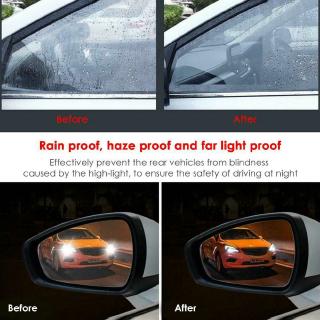 2 piezas de espejo retrovisor lateral del coche película de vidrio lateral impermeable anti-niebla a prueba de lluvia película (1)