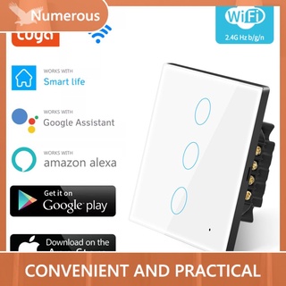 NUMEROUS_CL tuya Wifi Smart Light Touch Switch life/tuay APP Control Remoto Funciona Con alexa Google home EU (1)