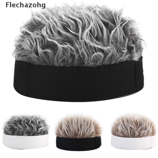 [flechazohg] hombres mujeres novedad beanie sombrero con pelo falso divertido corto peluca gorra moda caliente