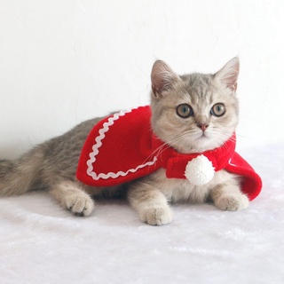Cálido Perro De Navidad Gato Cachorro Capa Sombrero Rojo Bufanda Ropa Mascota Disfraz De Cosplay (4)
