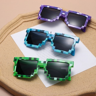 8 Bit Thug Life Minecrafter Sunglasses Pixelated Men Women Party Eyeglasses Mosaic UV400 Vintage Eyewear Unisex Gift