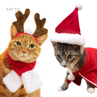 Navidad mascota capa sombrero bufanda conjunto lindo mascota ropa