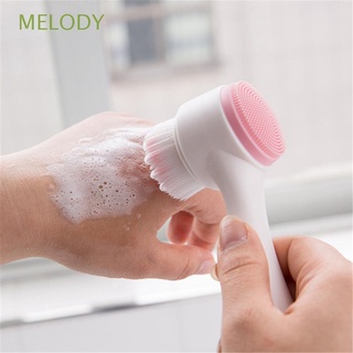 MELODY 3D Face Cleaning Facial Massage Product Double Side Brush Portable Skin Care Silicone Massage Face Wash Tool/Multicolor