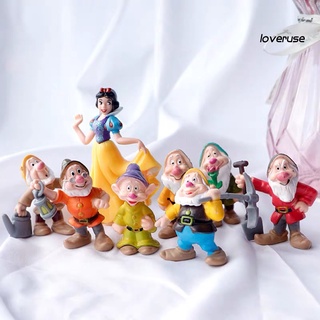 mx_8 unids/set de figuras de siete enanas blancas y nieves modelo de juguetes adornos decoración del hogar