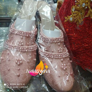 Zapatillas de perla/zapatillas de novia, Color oro rosa