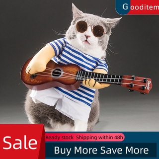 Gooditem guitarra de rayas divertida mascota perro gato disfraz de Halloween fiesta Festival traje ropa