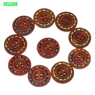 [Fel] 10 botones de madera naturales botones de costura artesanal ropa decoración ropa artesanía HLF (1)
