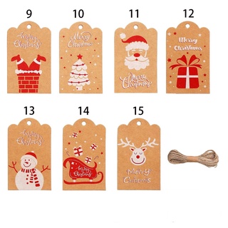 TARSURE 100PCS Party Cards Christmas Tag Elk Gift Wrapping Hang Tags DIY Santa Claus Christmas Tree Kraft Paper Xmas Decoration Wrapping Supplies Christmas Labels (4)