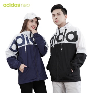 Adidas Neo Jacket Men's and Women's Contrasting Color Sports Casual Hooded Woven Jacket H14213