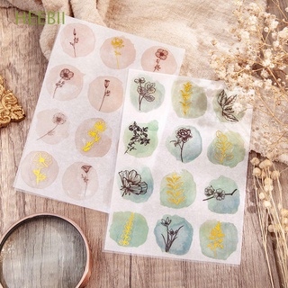 HEEBII 2Pcs Creative Stickers Stationery Scrapbooking Decorative Sticker Hand Account Photo Album Hot Stamping Label Planner Diary Book Plant Flowers