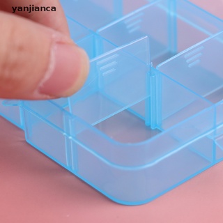 caja con 10 compartimientos ajustables para joyería de plástico