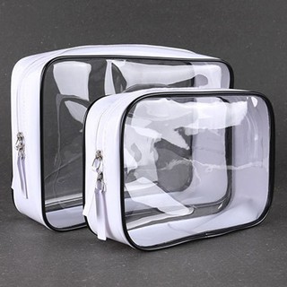 yjfashion - bolsa de maquillaje transparente de pvc con cremallera impermeable