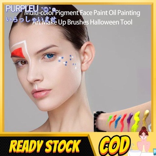 Multicolor pigmento pintura cara pintura al óleo arte maquillaje cepillos herramienta de Halloween