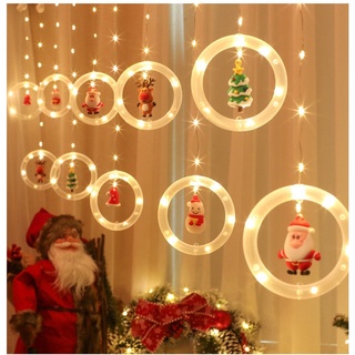 Cadena de luces Icicle de navidad/decoración de ventana de habitación/lámpara de estrellas/luces LED/bola de abrochamiento/cadena de luces Rentetan Lampu Icicle Krismas