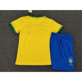 2020 2021 brasil niños conjunto niños estudiantes casa amarillo lejos blueSoccer Jersey camisa ropa de fútbol (5)