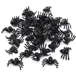 50 piezas de simulación de plástico flexible arañas broma juguete regalos de halloween (6)