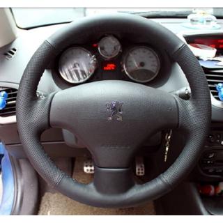 (Por favor, deje un mensaje para el año del coche) Peugeot 206 207 307 308 408 3008 especial mano cosido cubierta del volante